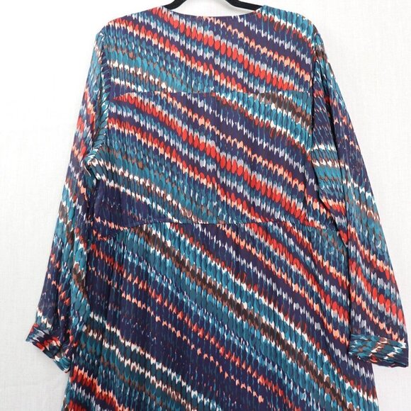 Cato Plus Size 22/24 Dress V-Neck Multicolor Formal Maxi Chevron Bead Detail - Picture 8 of 16